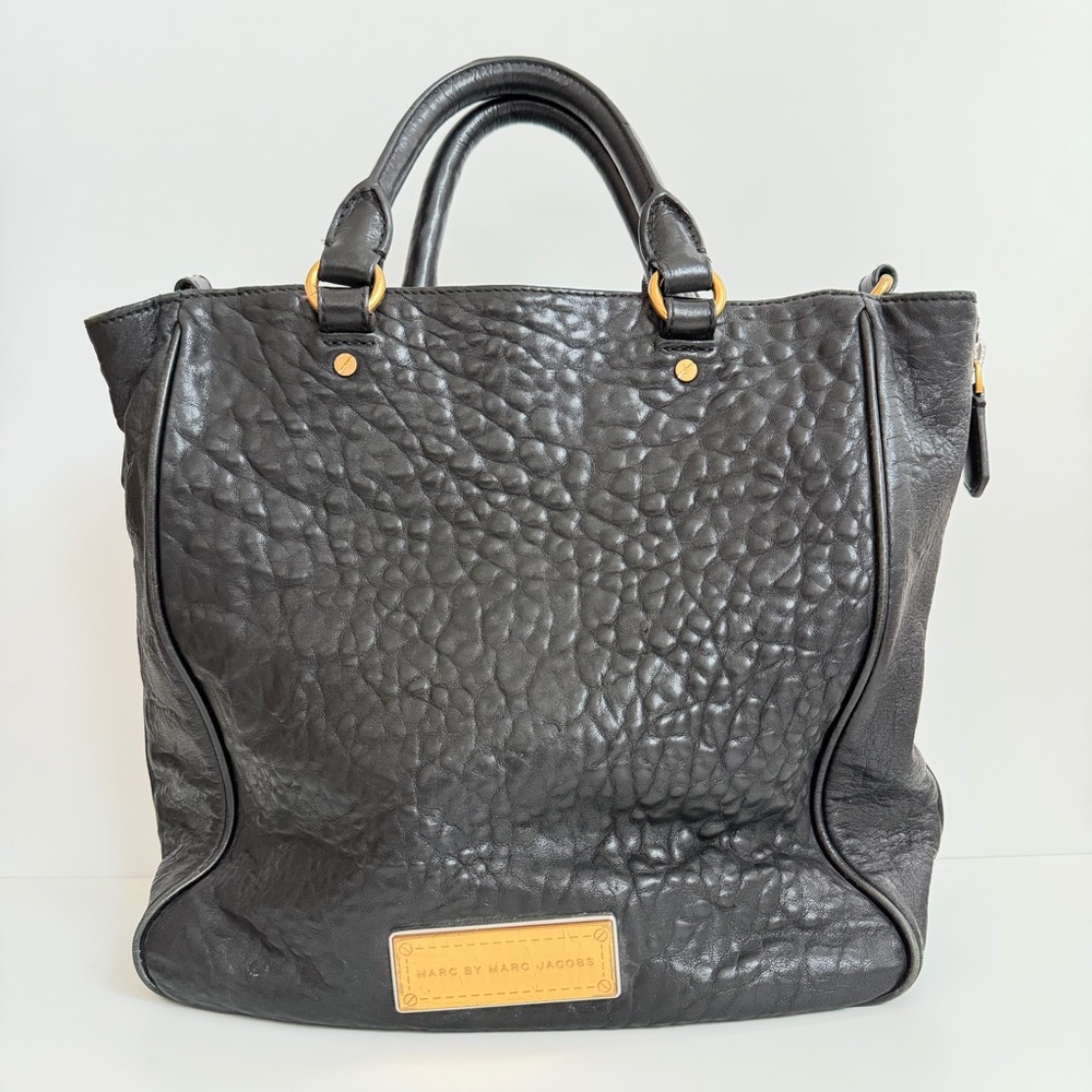 Marc By Marc Jacobs Black Pebbled Leather Tote